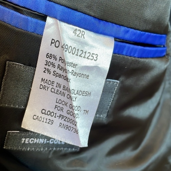 Kenneth Cole Reaction Mens Slim Fit Flex Techni-Cole 2-Piece Suit Jacket Pants - Picture 12 of 16